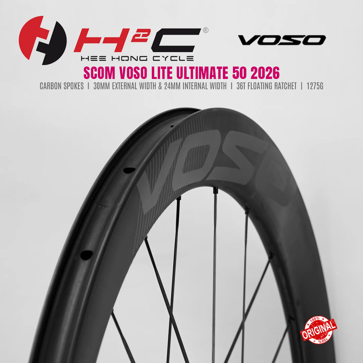 SCOM VOSO Lite Ultimate 50+ Carbon Spoke Road Bike Disc Brake
